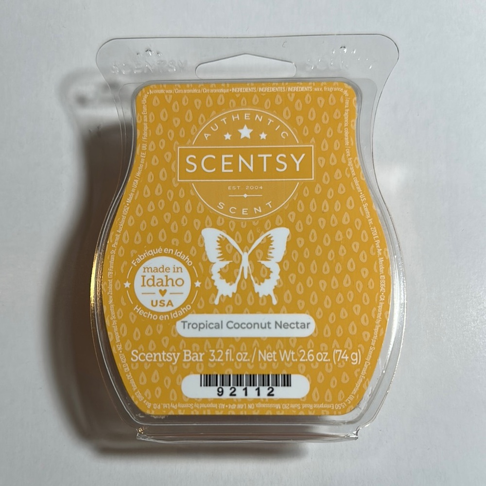 Scentsy Tropical Coconut Nectar Wax Bar - New